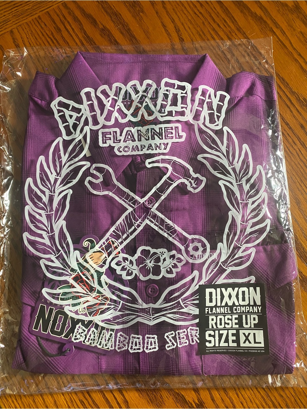 Dixxon Flannel Company Rose Up XL Purple Bamboo